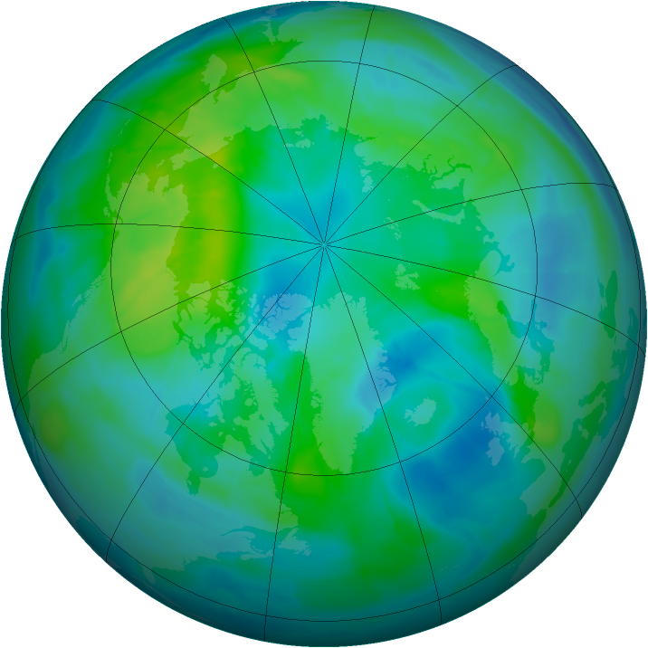 Arctic ozone map for 10 October 2013